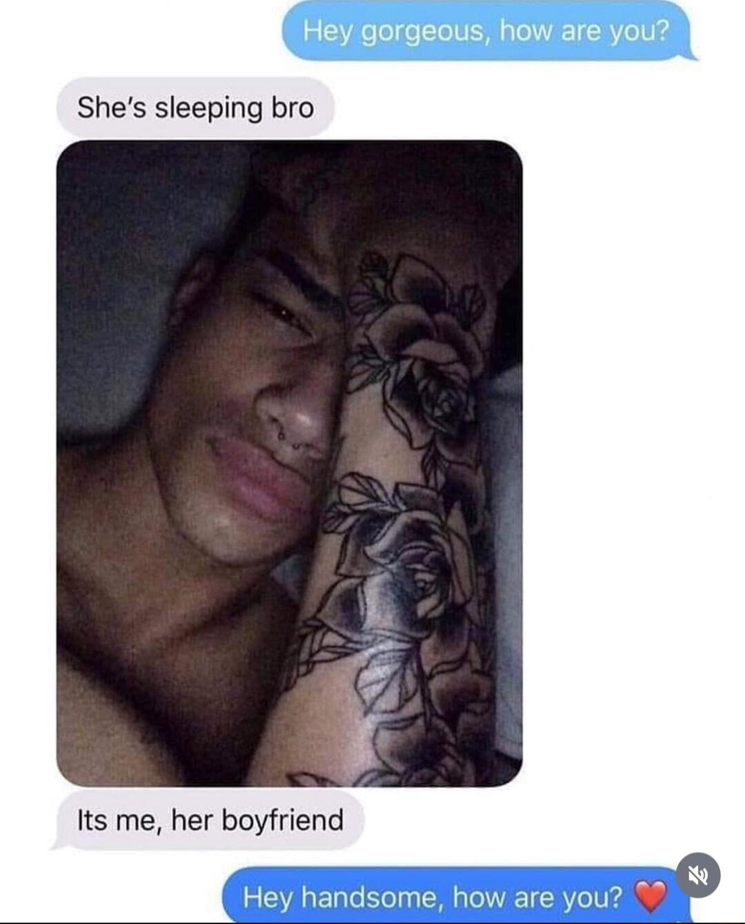 Shes sleeping bro Its me her boyfriend