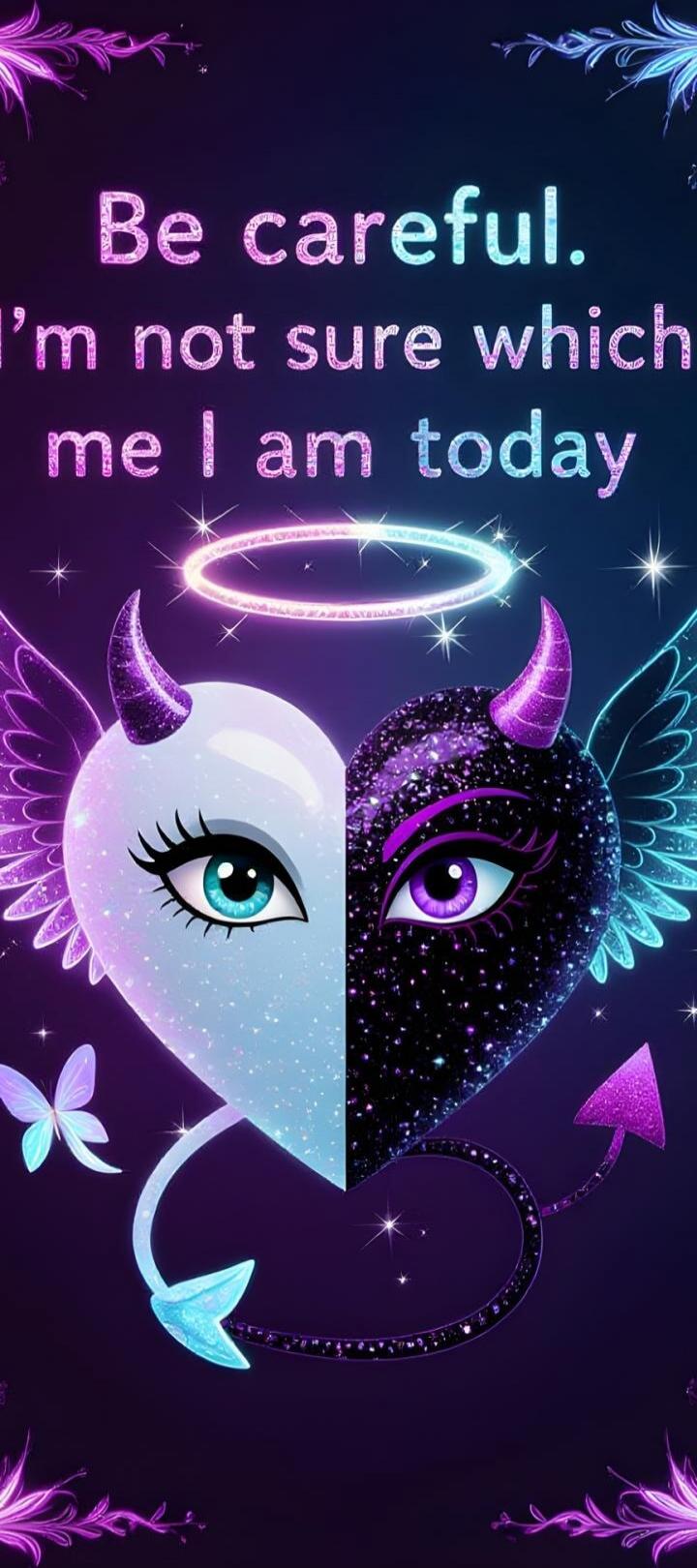 Be careful. I'm not sure which me I am today