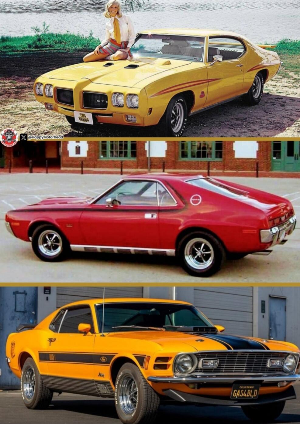 GTO THE JUDGE AMX Ford MACH 1 CALIFORNIA GAS4BLD @HappyMotorhead