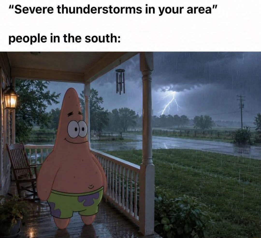 Severe thunderstorms in your area people in the south: