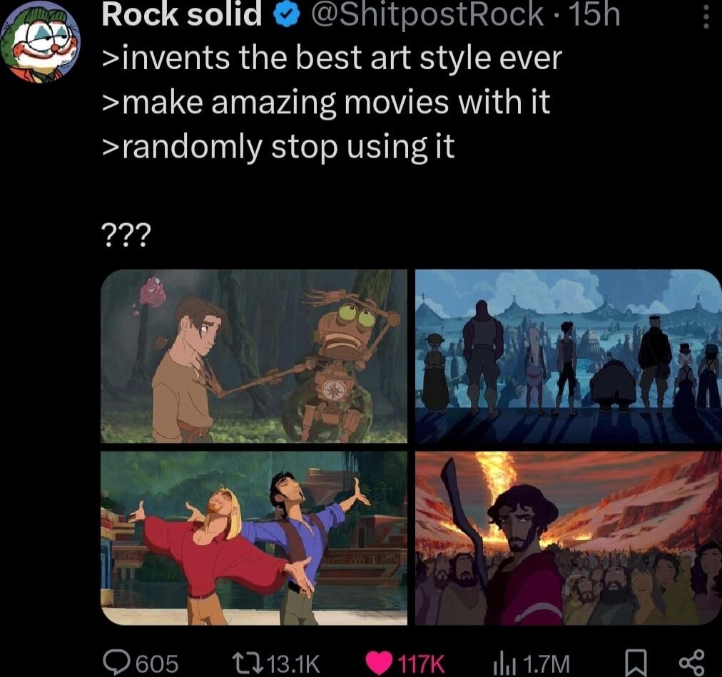 Rock solid ShitpostRock 15h invents the best art style ever EUELCEINE AN G CRVI G randomly stop using it Q605 tI131K Q1K v QA L