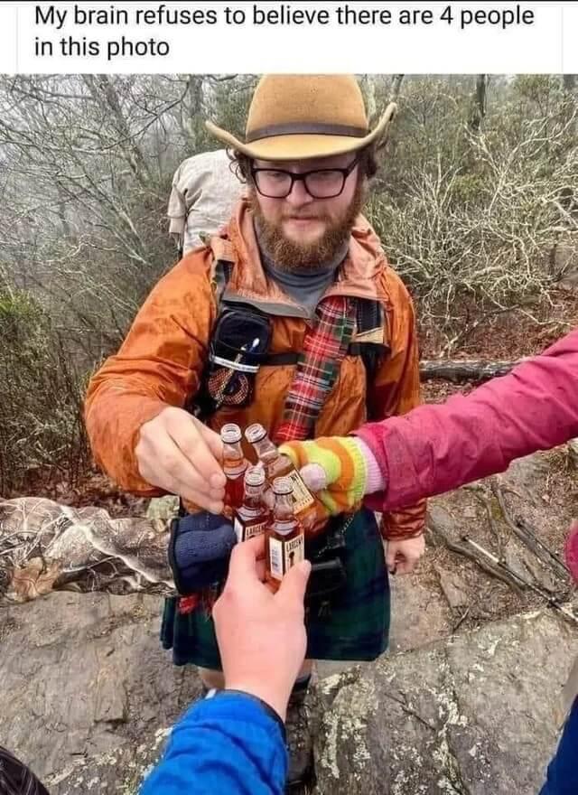 My brain refuses to believe there are 4 people in this photo