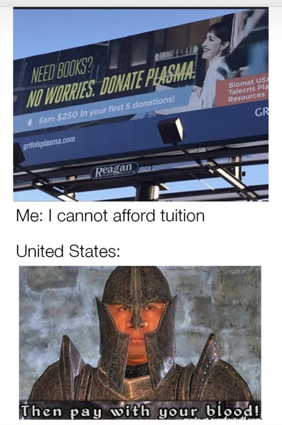 Me cannot afford tuition United States