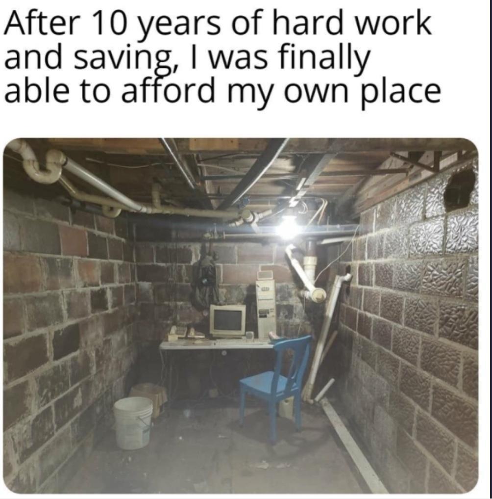 After 10 years of hard work and savirf1 I was finally rd my own place ableto a