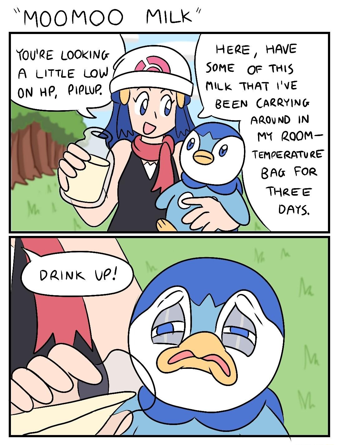 MOOMOO MiLk YouRE szwy HERE HAVE A LITILE LoW RS SOME oF THIS ON WP PP A MLk THAT VE BEEN ARRYING AROGUND IN Q M1 ROOM TEMPERATURE BAG FOR