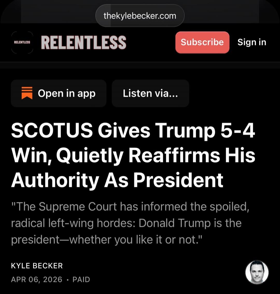 SCOTUS Gives Trump 5-4 Win, Quietly Reaffirms His Authority As President. 