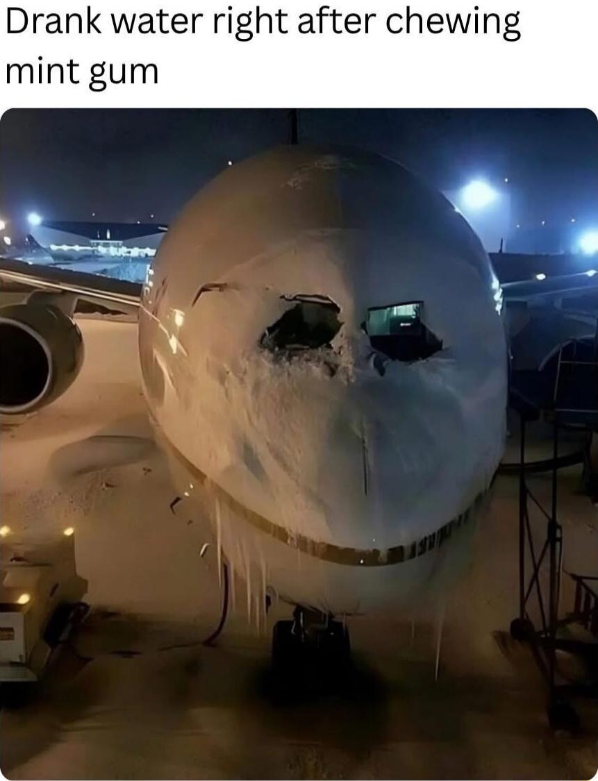 Drank water right after chewing mint gum