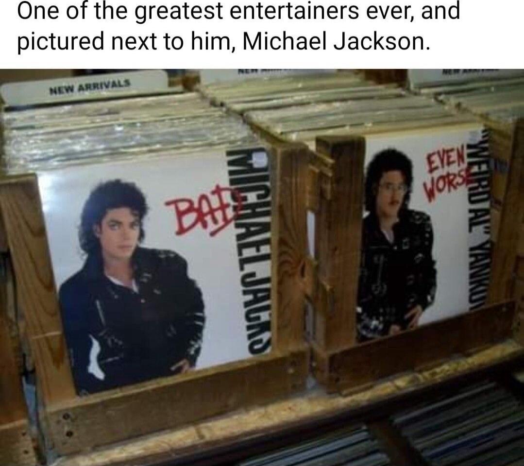One of the greatest entertainers ever and pictured next to him Michael Jackson