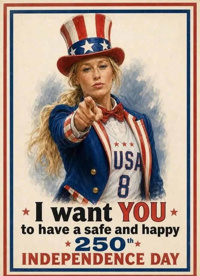 I want YOU to have a safe and happy 250th Independence Day