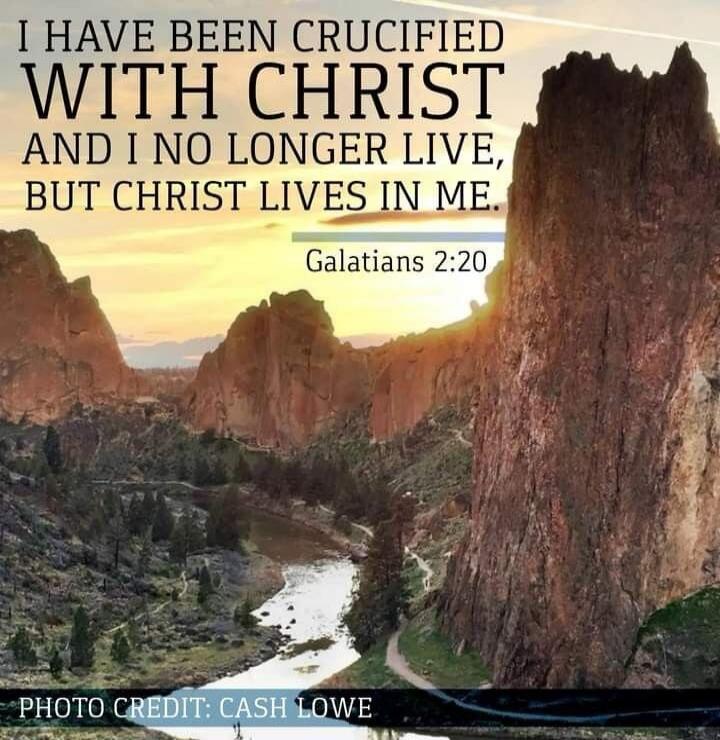 I HAVE BEEN CRUCIFIED WITH CHRIST AND I NO LONGER LIVE, BUT CHRIST LIVES IN ME. Galatians 2:20

PHOTO CREDIT: CASH LOWE