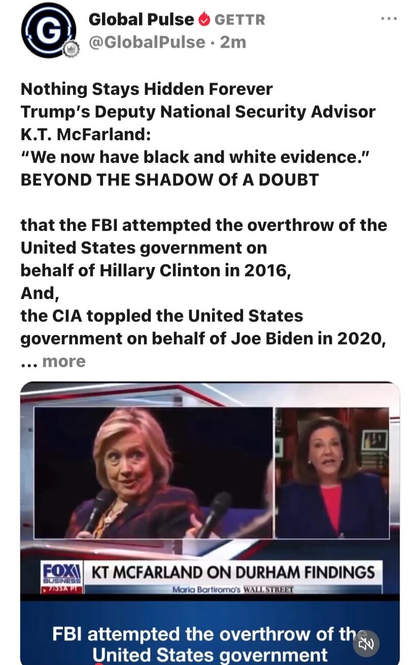 Nothing Stays Hidden Forever. Trump's Deputy National Security Advisor K.T. McFarland: 