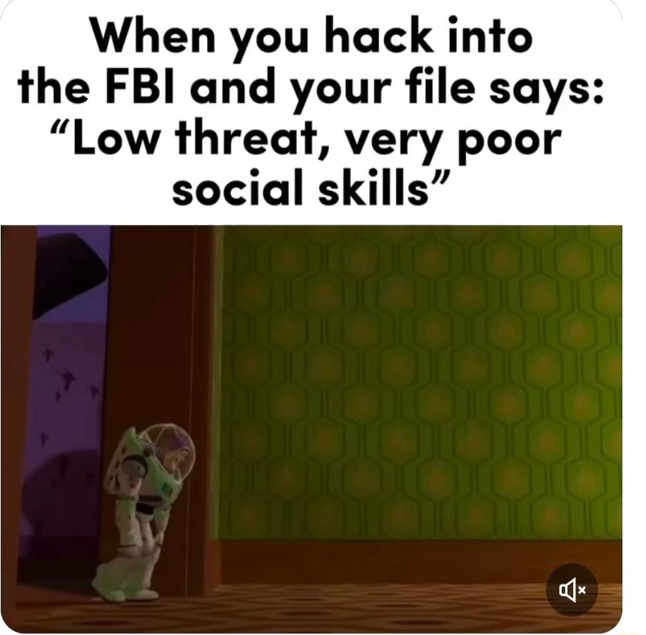 When you hack into the FBI and your file says: 'Low threat, very poor social skills'