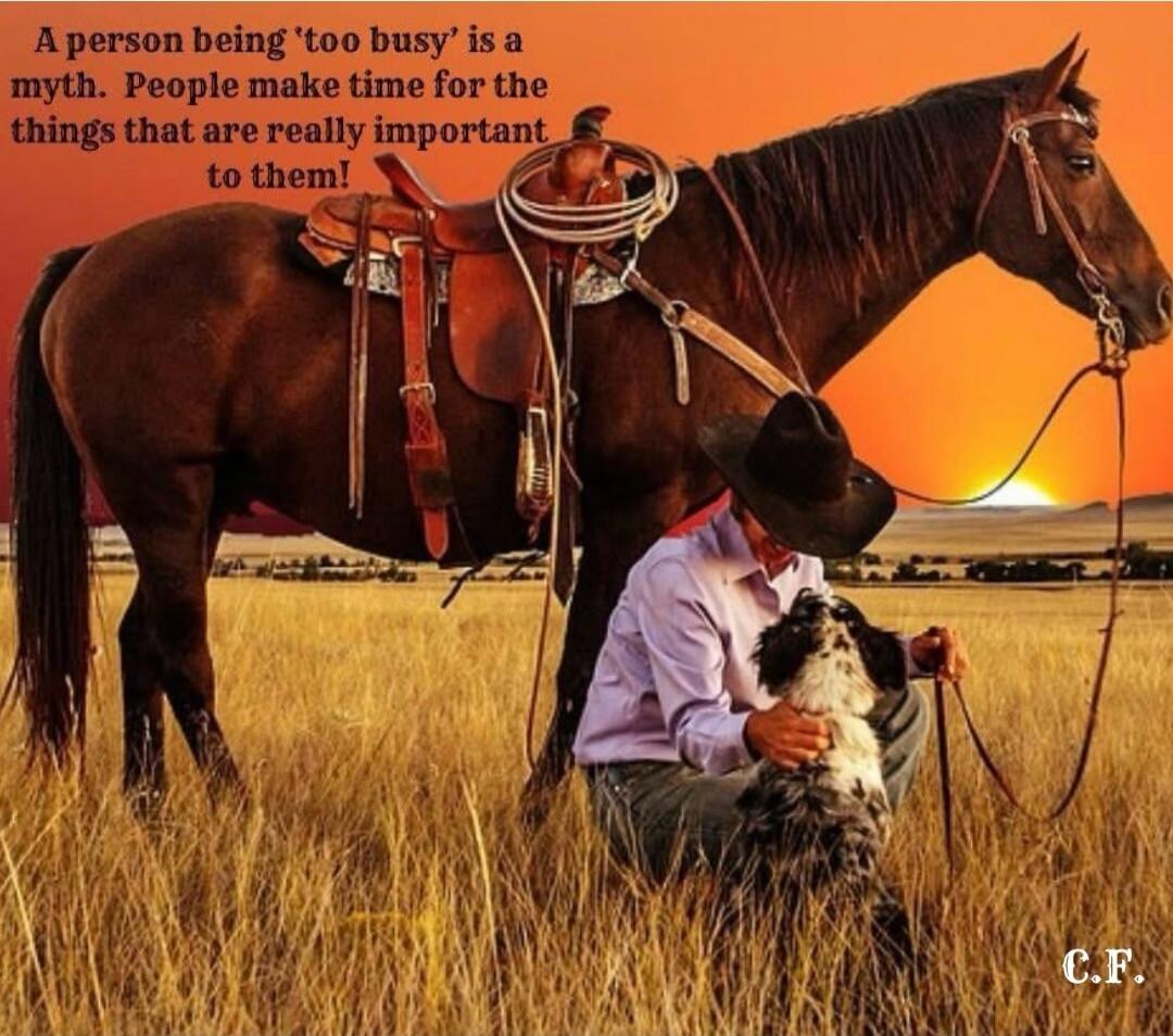 A person being 'too busy' is a myth. People make time for the things that are really important to them! C.F.