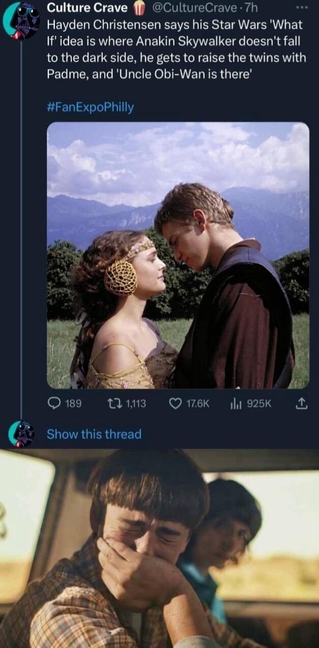 Culture Crave ff CultureCrave 7h EN OO S GO RV TR E TRV ETER T EY If idea is where Anakin Skywalker doesnt fall ACRUEEE R I E G GEETEER QLR TR EVIG Padme and Uncle Obi Wan is there FanExpoPhilly o O s Omek hiosk A BUCTRGIERGIEED