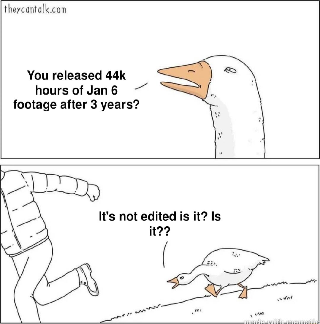 thercantalkcom You released 44k hoursofJan6 footage after 3 years Its not edited is it Is it