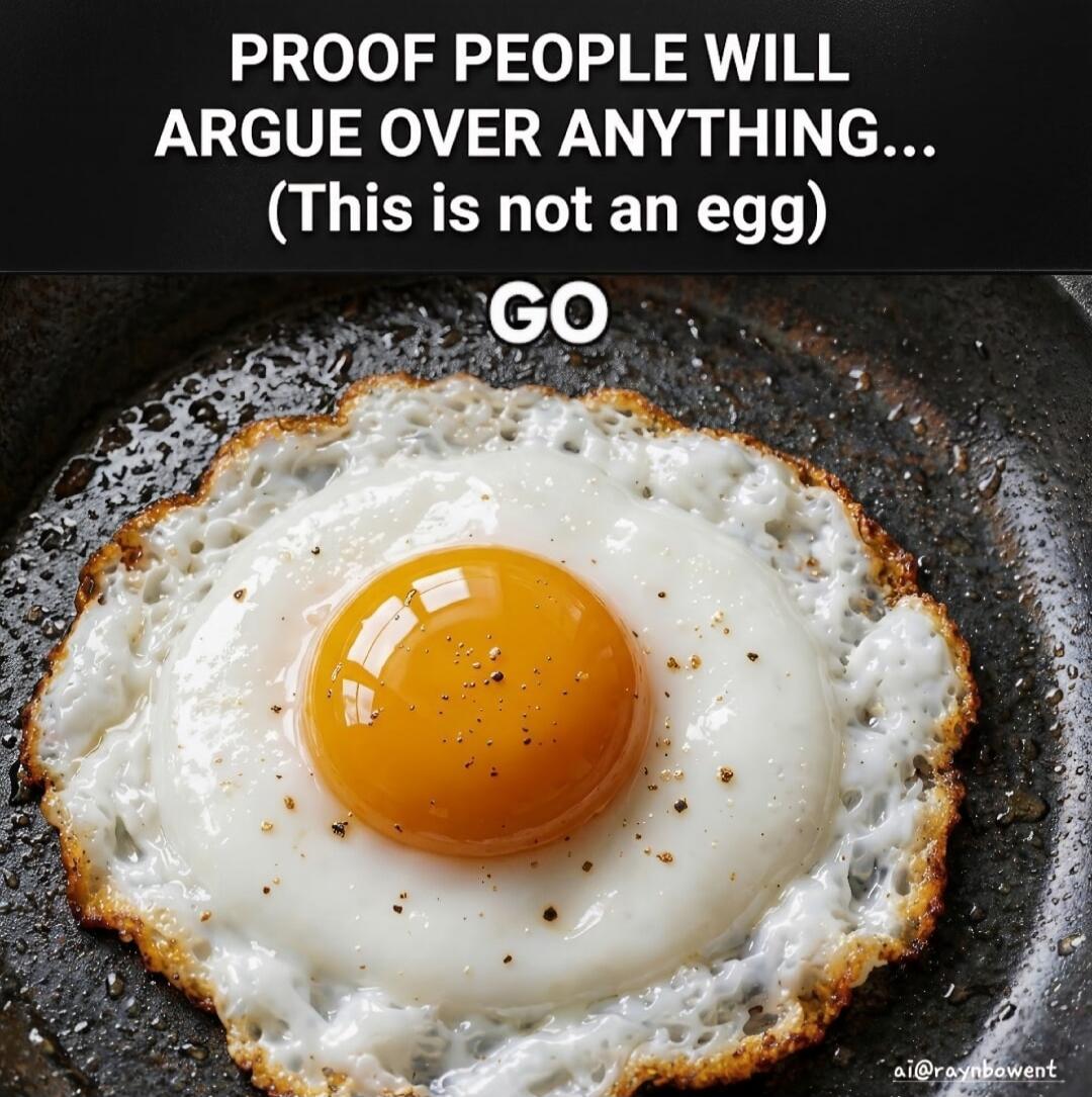 PROOF PEOPLE WILL ARGUE OVER ANYTHING... (This is not an egg) GO