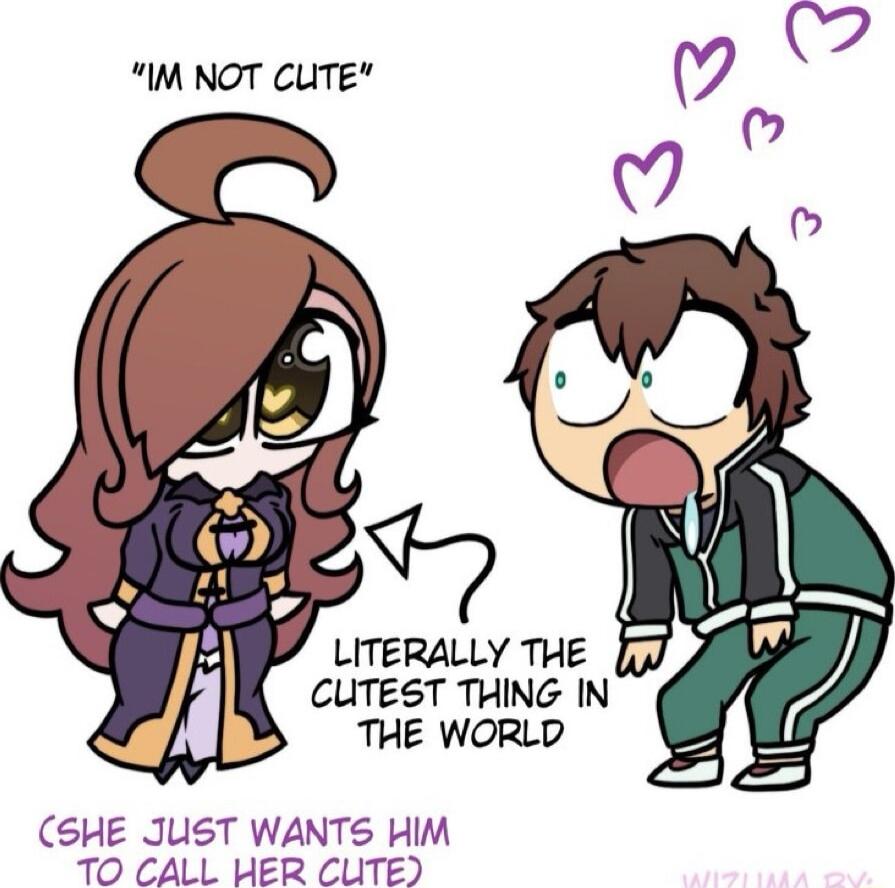 LITERALLY THE CUTEST THING IN SHE JUST WANTS HIM TO CALL HER CUTE
