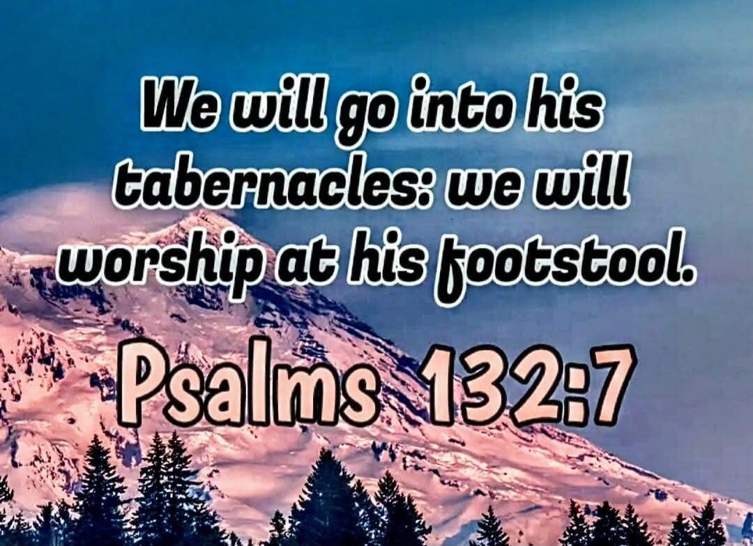 We will go into his tabernacles: we will worship at his footstool. Psalms 132:7