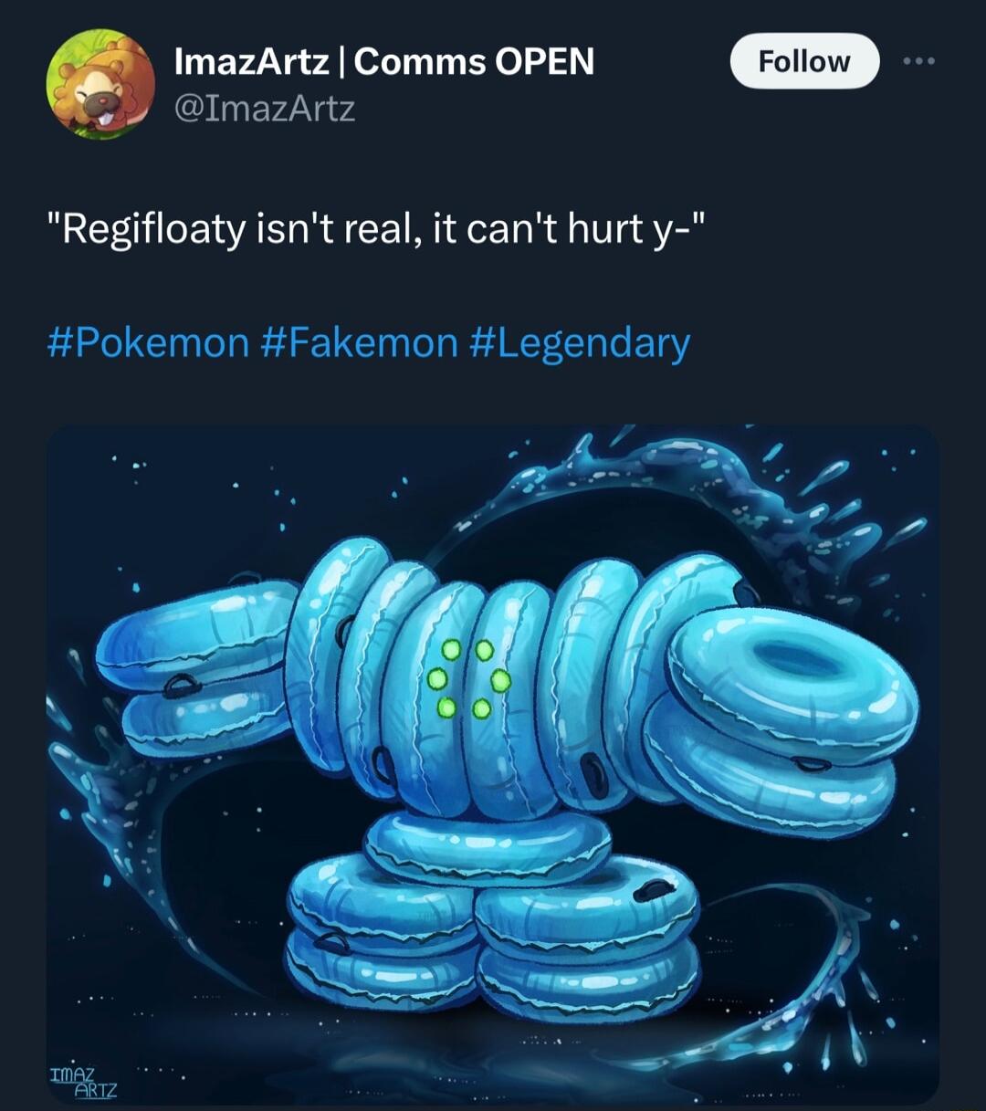 ImazArtz Q ImazArtz Comms OPEN Regifloaty isnt real it cant hurt y Pokemon Fakemon Legendary