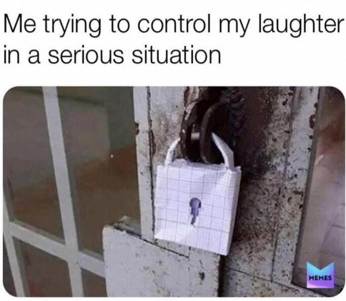 Me trying to control my laughter in a serious situation