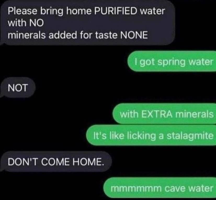 Please bring home PURIFIED water with NO minerals added for taste NONE sely lele 35 oV A NOT