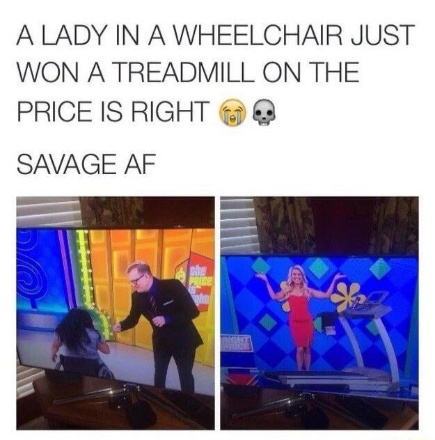 A LADY IN A WHEELCHAIR JUST WON A TREADMILL ON THE PRICE IS RIGHT 😭💀 SAVAGE AF