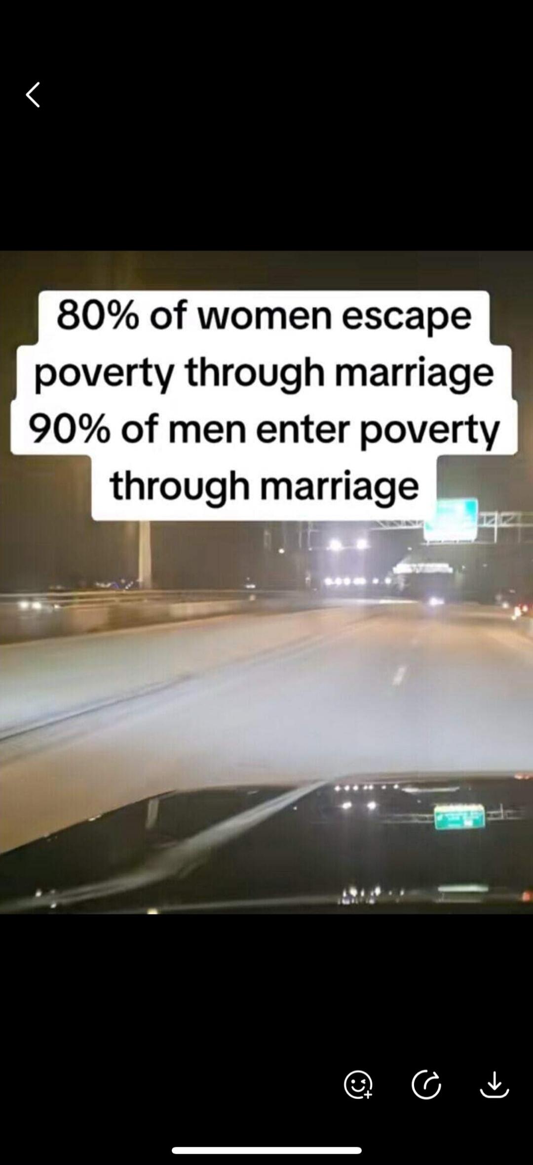 80% of women escape poverty through marriage 90% of men enter poverty through marriage