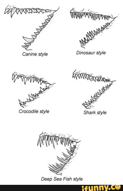 Canine style Crocodile style Shark style Deep Sea Fish style