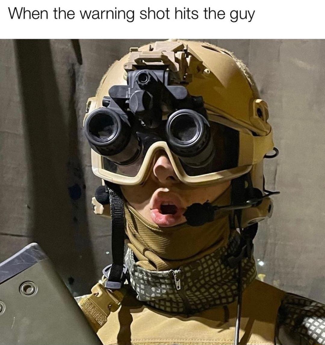 When the warning hits the guy