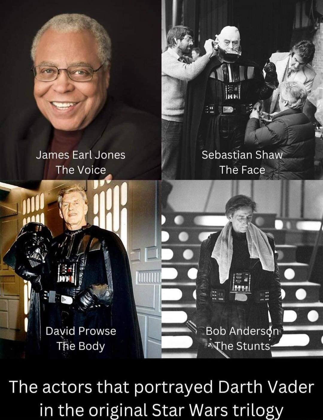 sebastian shaw The Face David Prowse The Body The actors that portrayed Darth Vader in the original Star Wars trilogy