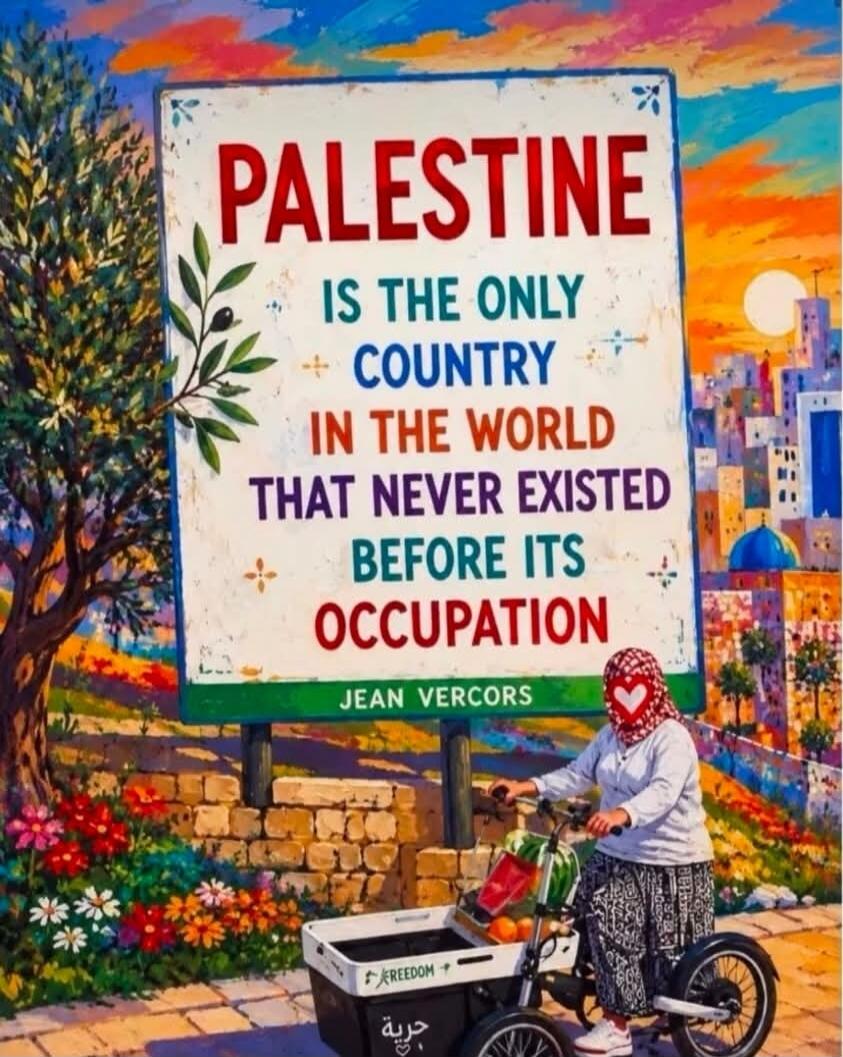PALESTINE IS THE ONLY COUNTRY IN THE WORLD THAT NEVER EXISTED BEFORE ITS OCCUPATION JEAN VERCORS FREEDOM Hurriya