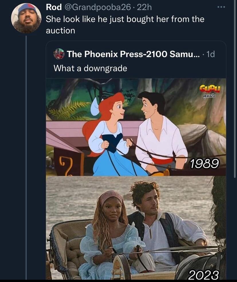 Rod Grandpooba26 22h She look like he just bought her from the auction 7 The Phoenix Press 2100 Samu 1d What a downgrade