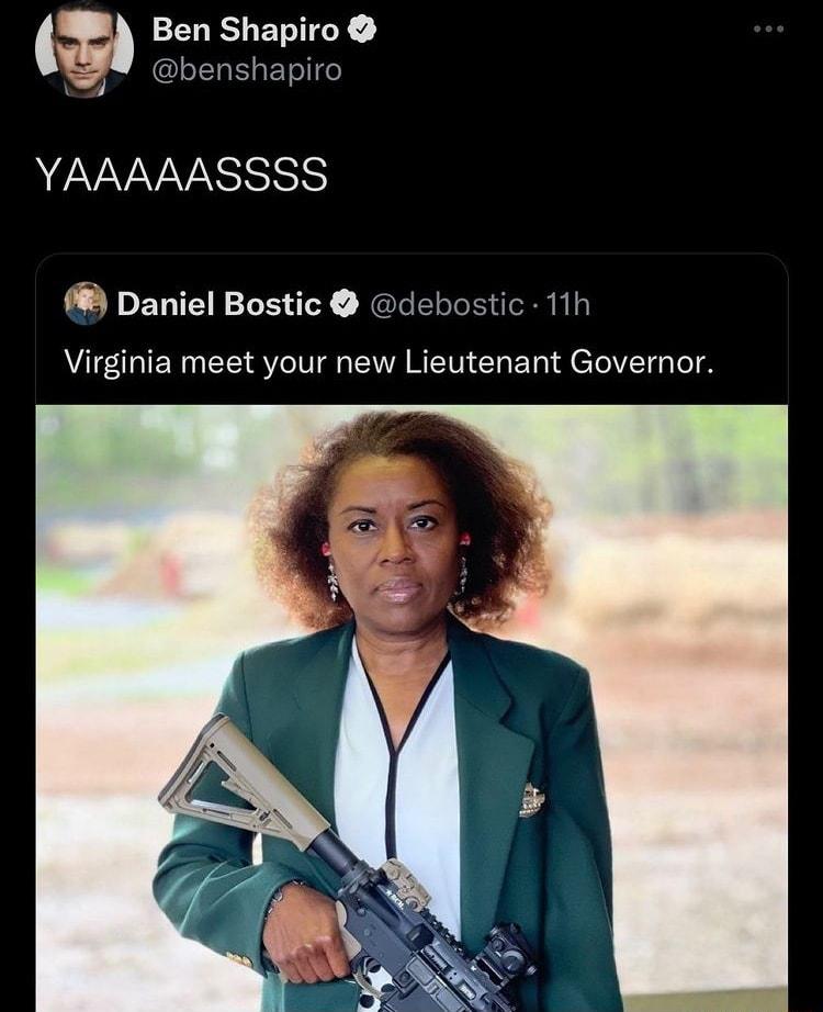 Ben Shapiro IS ETel o N MAVAVAVAVARS NSO Daniel Bostic debostic 11h Virginia meet your new Lieutenant Governor