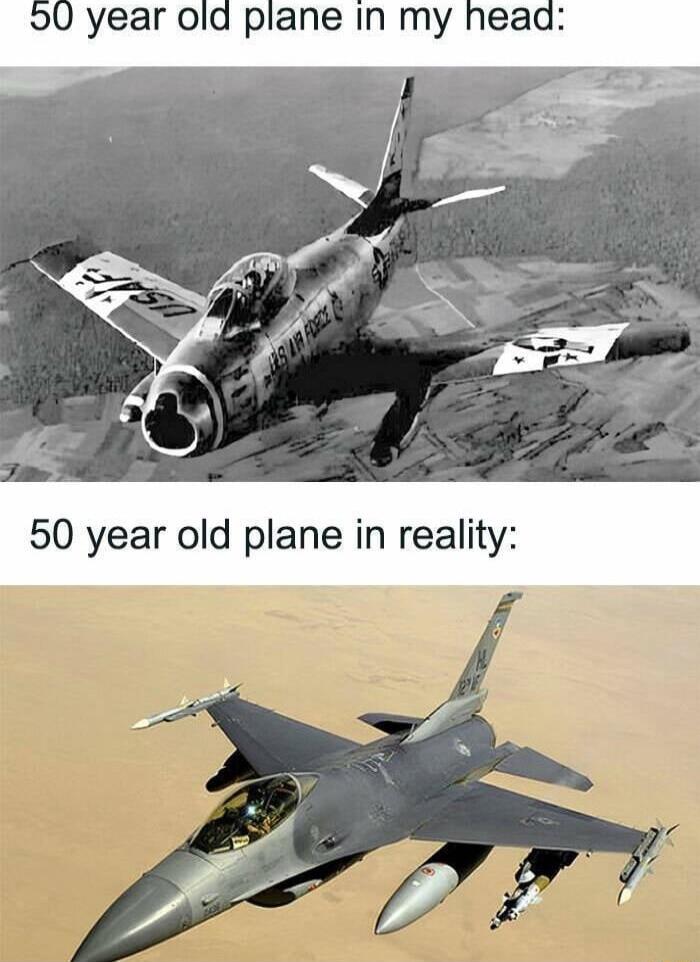 0 year old plane In my head y