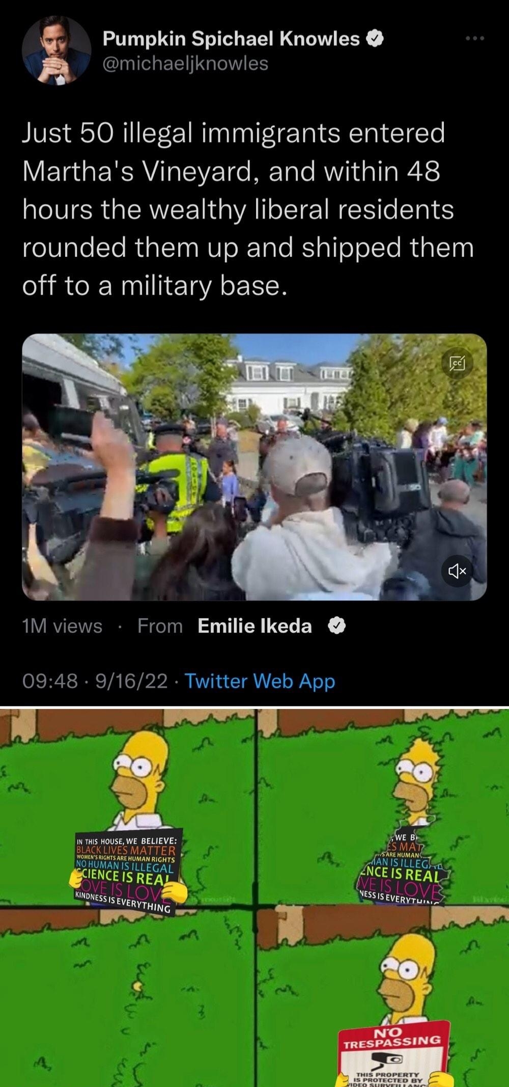 Pumpkin Spichael Knowles michaeljknowles Just 50 illegal immigrants entered VETe RIS SV e RETaTe MY lTg 2R3 hours the wealthy liberal residents eIVTale Yo RUaTT0 NUToRTalo RS aY o olTe RUp Ta0 IR NN TR LN iMviews From Emilie lkeda 0948 91622 Twitter Web App