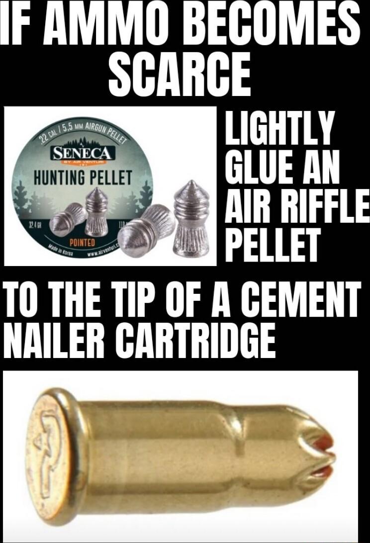 LIGHTLY o SN G UE N X RN 1R RIFFL CR PELLET T0 THE TIP OF A GEMENT NAILER CARTRIDGE i e