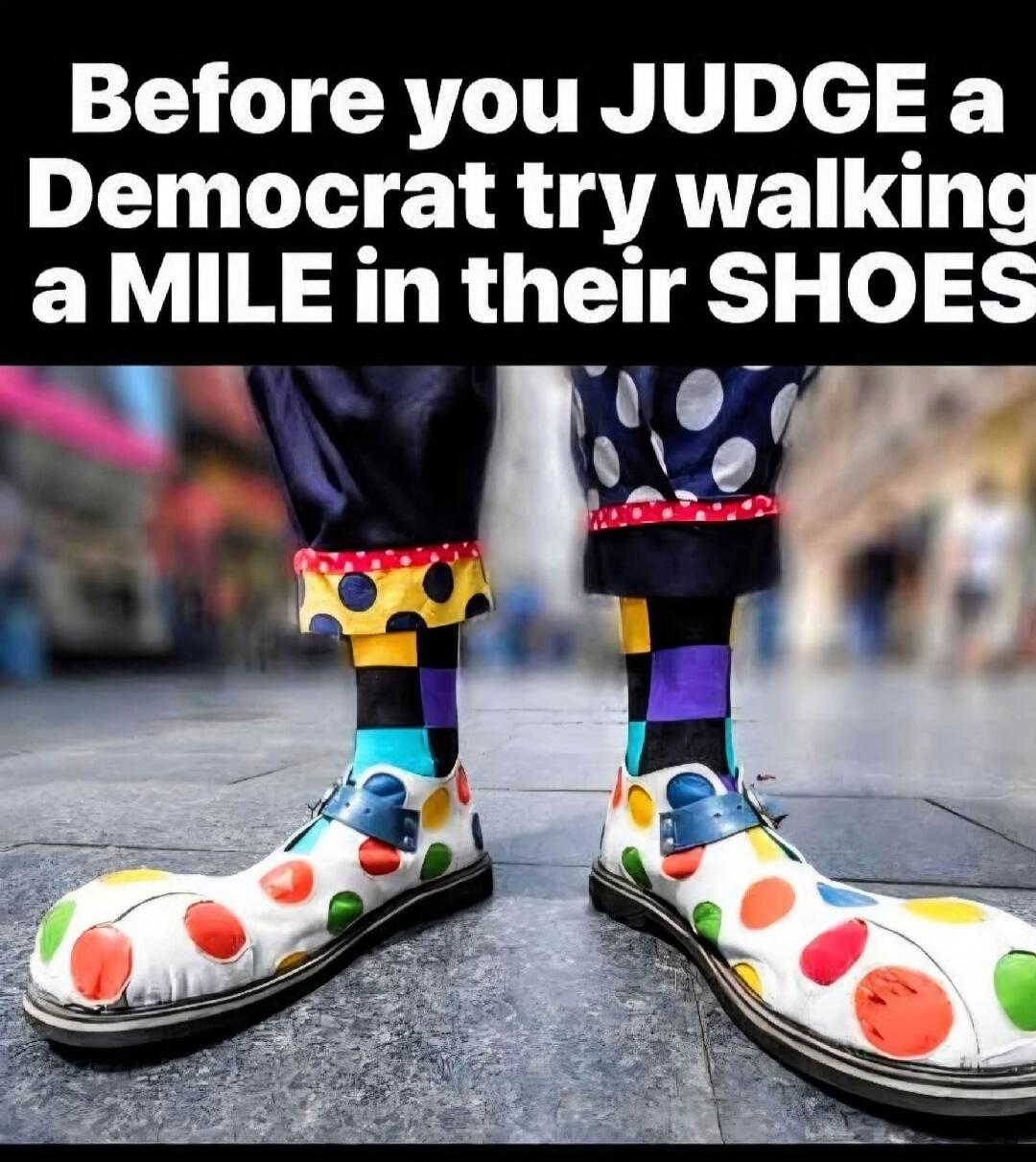 Before you JUDGE a Democrat try walking a MILE in their SHOES