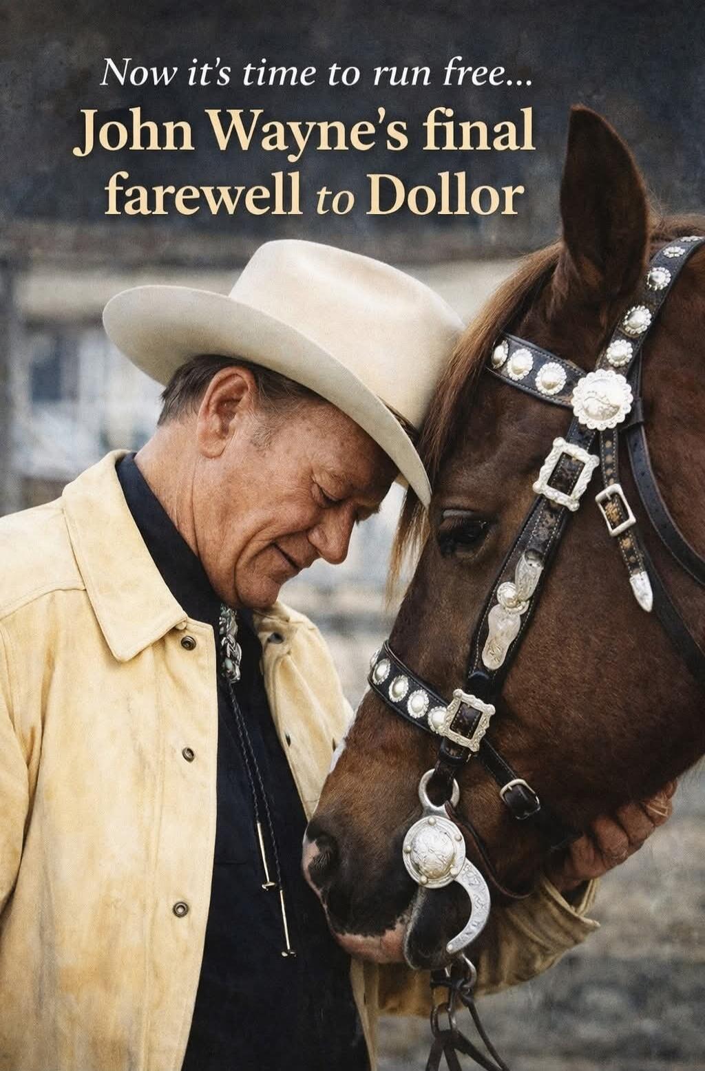 Now it's time to run free... John Wayne's final farewell to Dollor