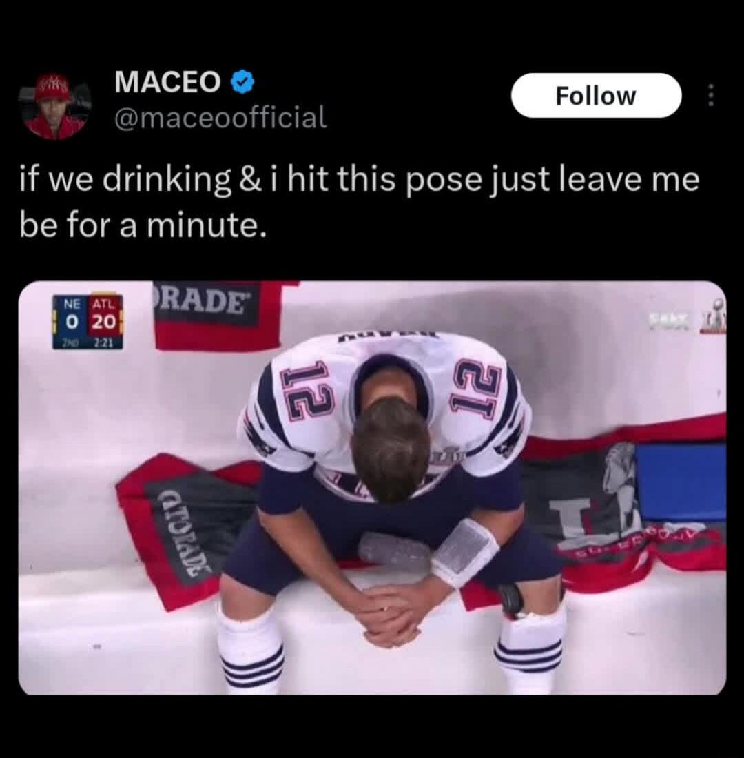 if we drinking & i hit this pose just leave me be for a minute.