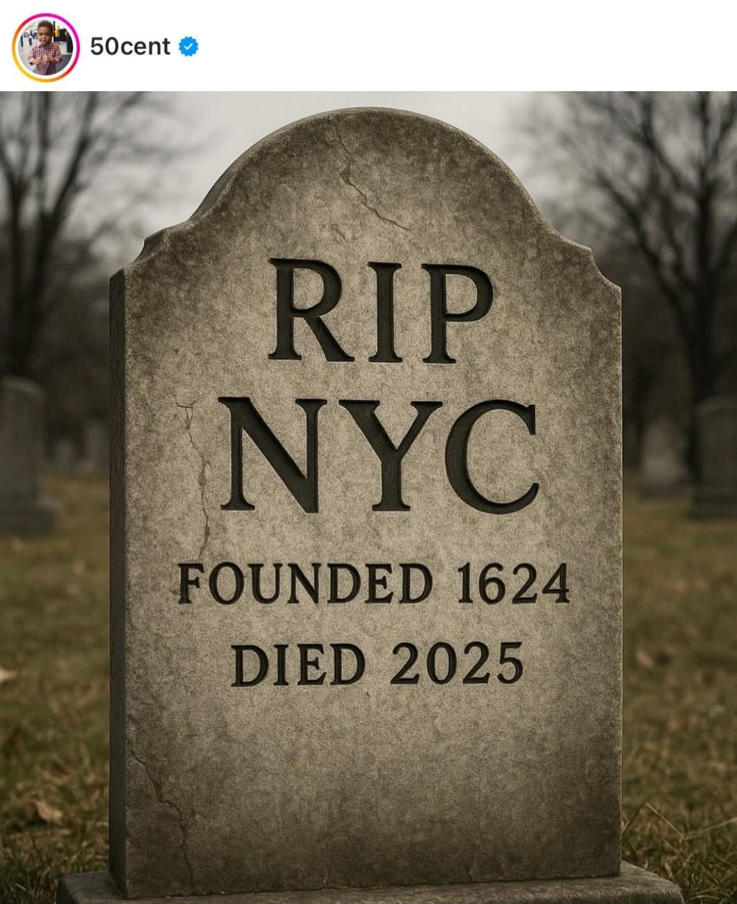 RIP NYC
FOUNDED 1624
DIED 2025
