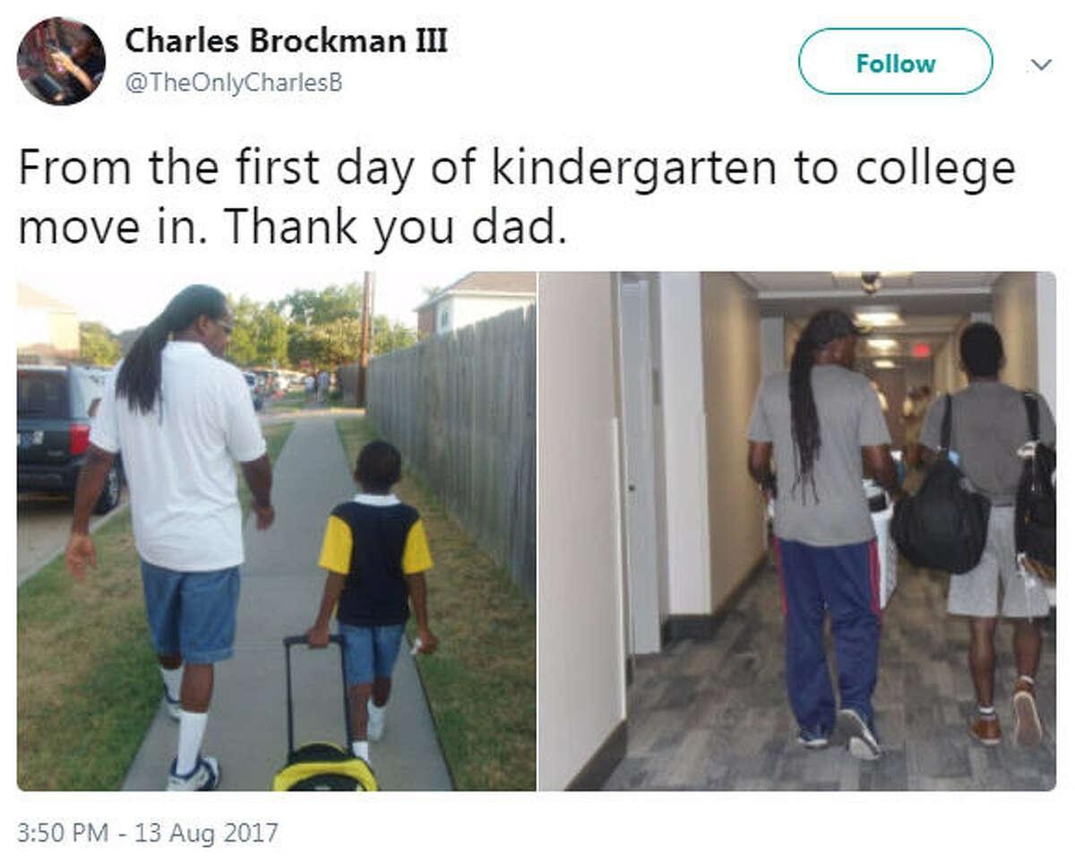 Charles Brockman I1I From the first day of kindergarten to college move in Thank you dad