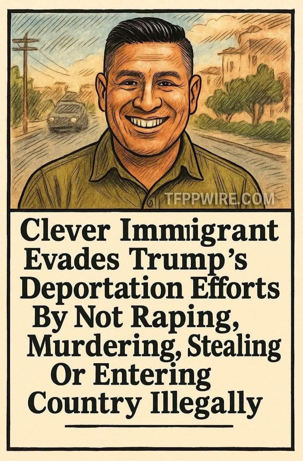 TFPPWIRE.COM Clever Immigrant Evades Trump's Deportation Efforts By Not Raping, Murdering, Stealing Or Entering Country Illegally