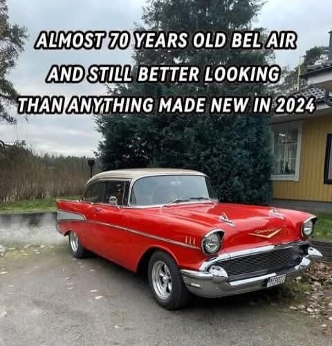 ALMOST 70 YEARS OLD BEL AIR AND STILL BETTER LOOKING THAN ANYTHING MADE NEW IN 2024