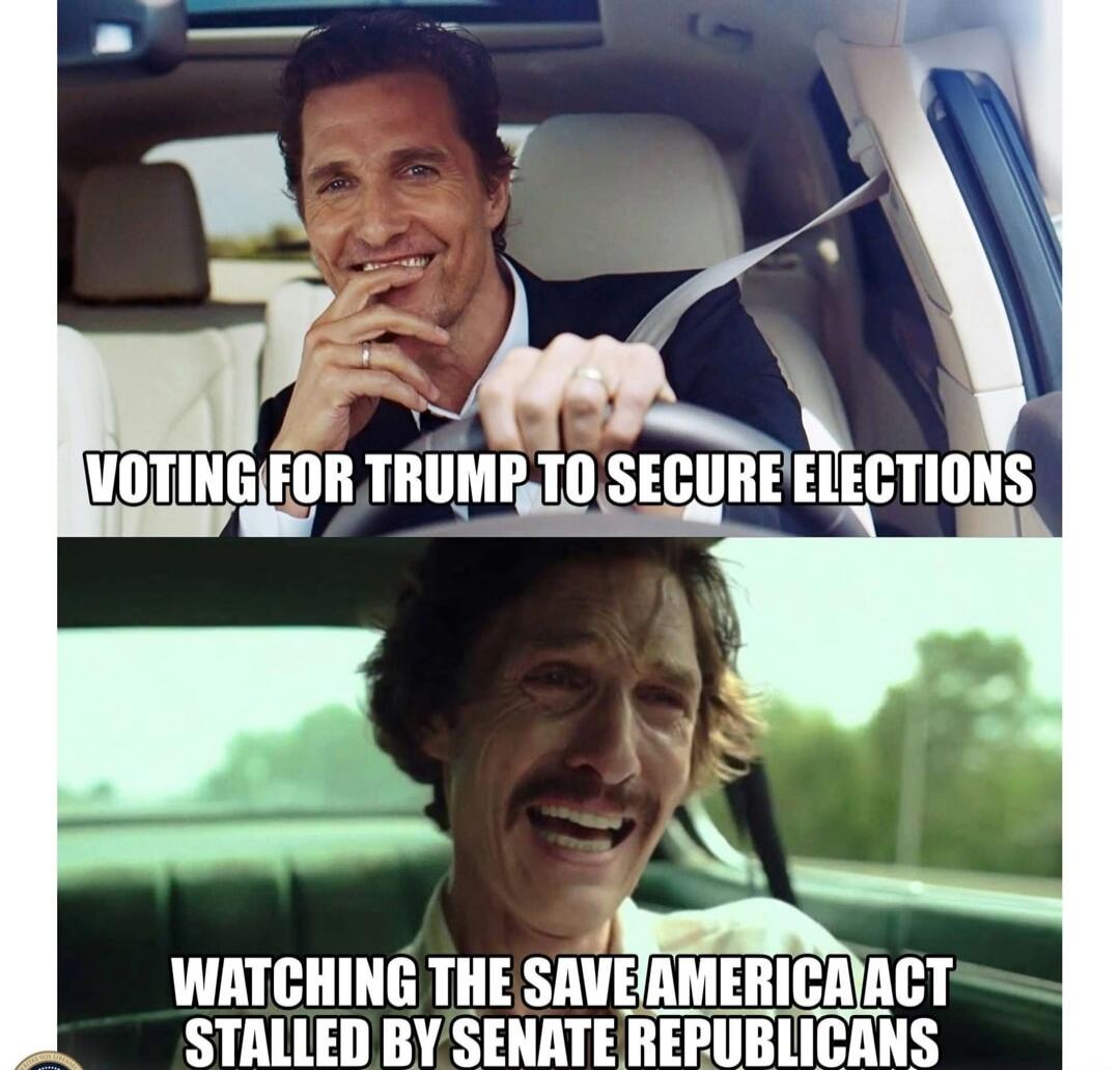 VOTING FOR TRUMP TO SECURE ELECTIONS WATCHING THE SAVE AMERICA ACT STALLED BY SENATE REPUBLICANS