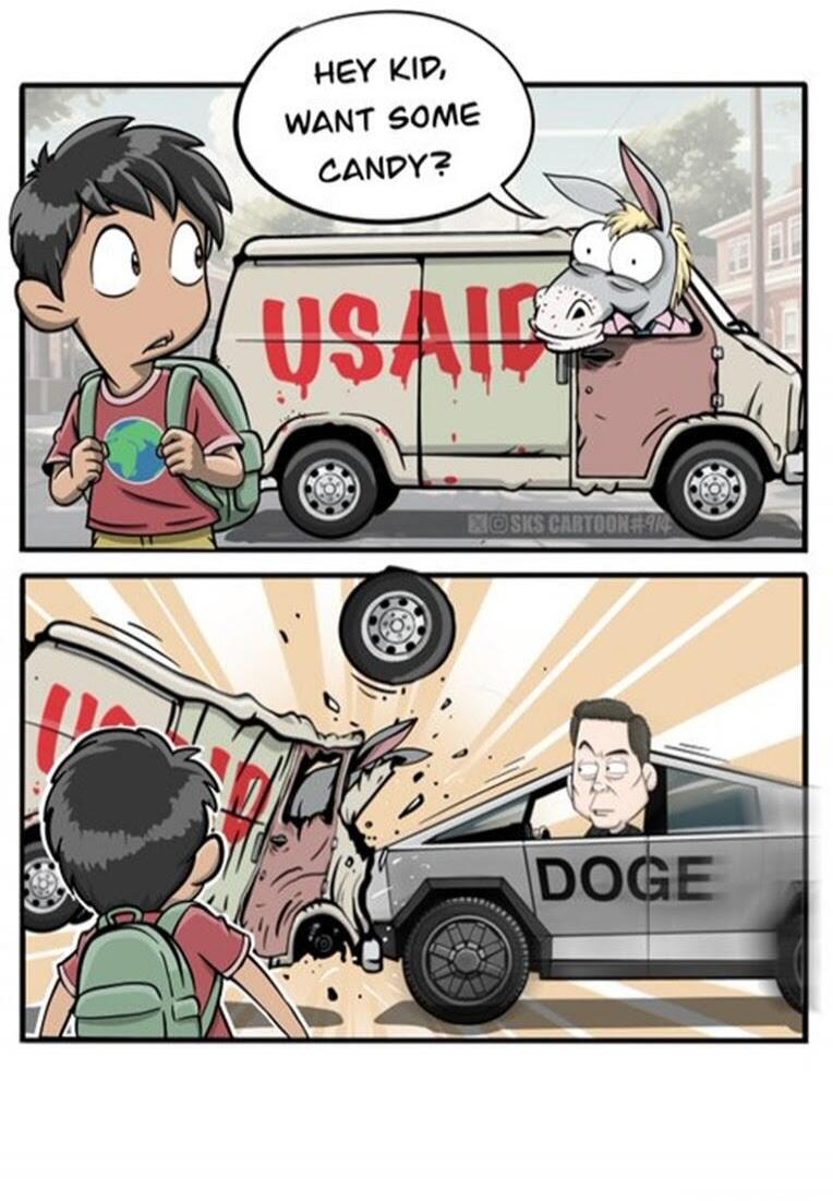 HEY KID, WANT SOME CANDY? USAID DOGE SKS CARTOON #74