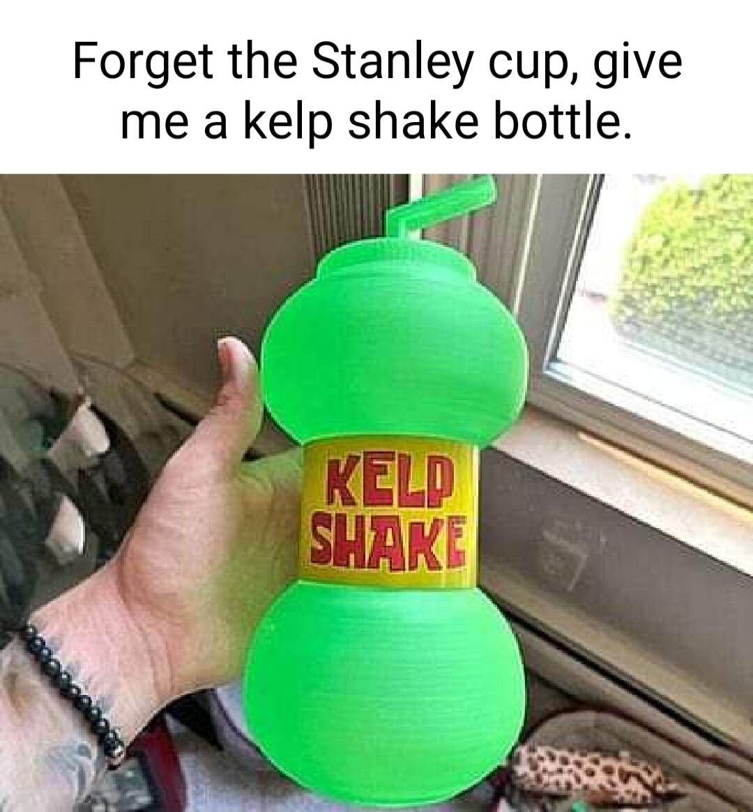 Forget the Stanley cup give me a kelp shake bottle