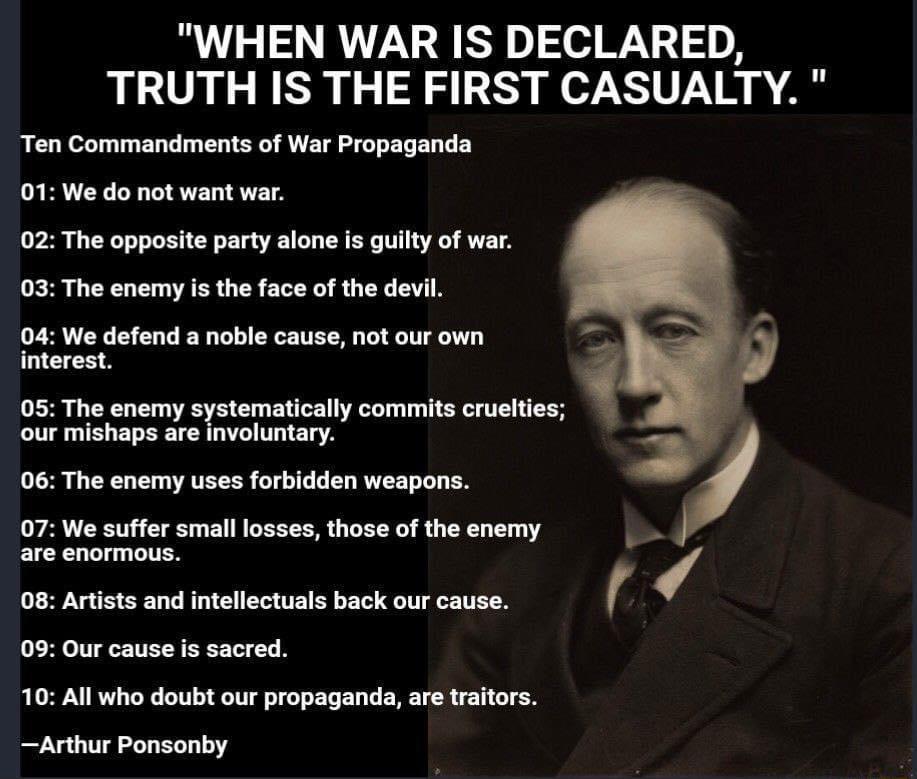 WHEN WAR IS DECLARED TRUTH IS THE FIRST CASUALTY LGRS T EL T G T SR RV ETE S ET EL T E 01 We do not want war 1730 1 TR LS CF G E TR R T T 03 The enemy is the face of the devil E AR Y EN RN T CRGE TR T T g interest 05 The enemy systematically commits cruelties i CIT g TG ET ST CRNTG I 14 06 The enemy uses forbidden weapons 07 We suffer small losses those of the enemy E1CEE T LTTEN 13 N S ST G R G I