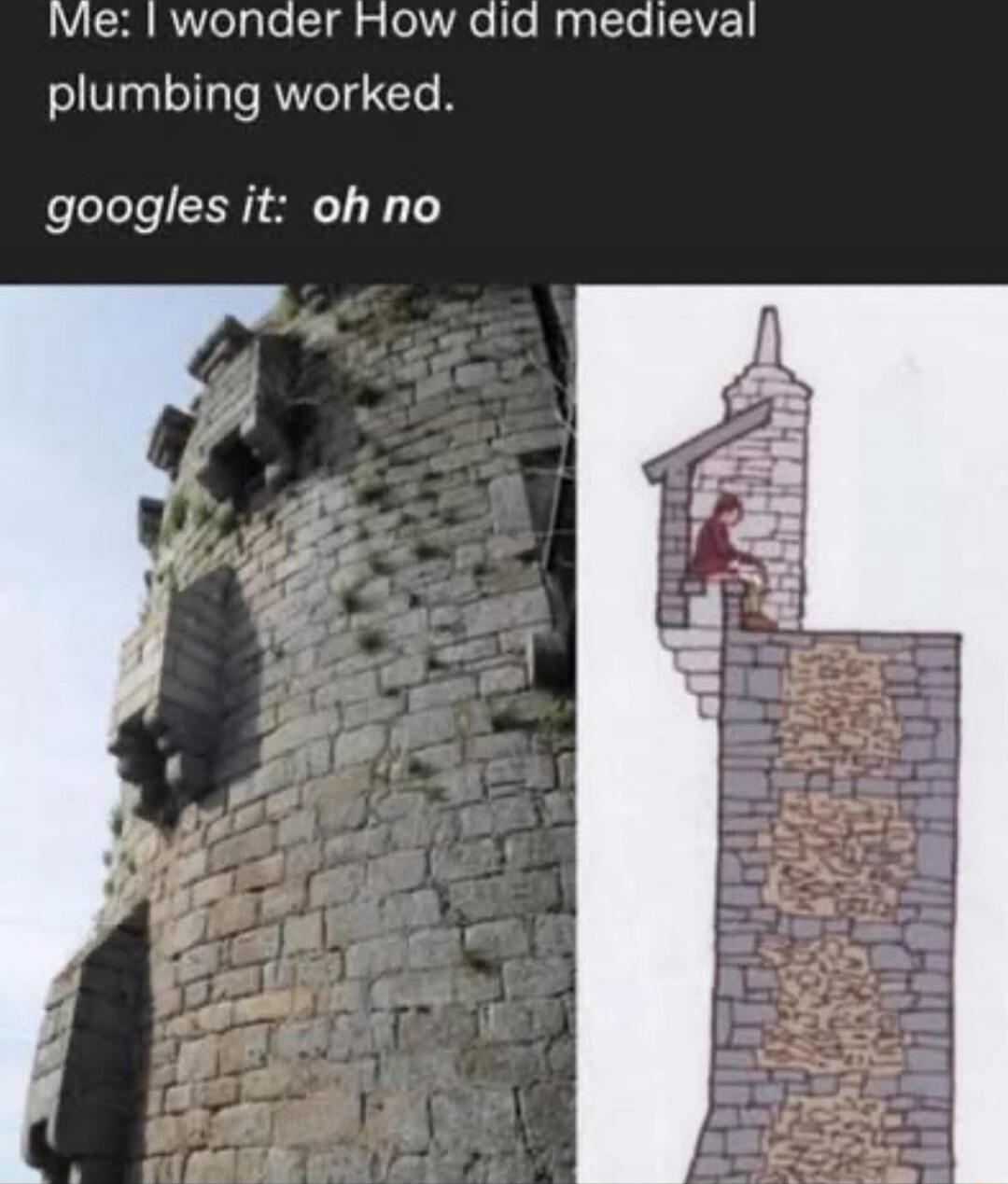 Me: I wonder How did medieval plumbing worked. googles it: oh no