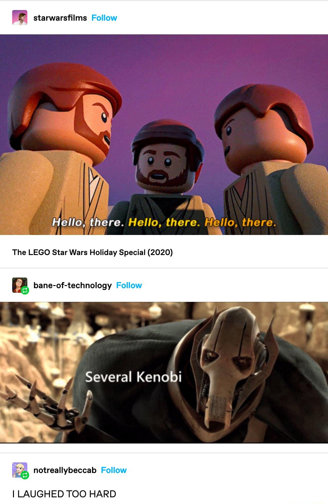 ra starwarsfilms Hellofthere The LEGO Star Wars Holiday Special 2020 g bane of technology rw notreallybeccab LAUGHED TOO HARD