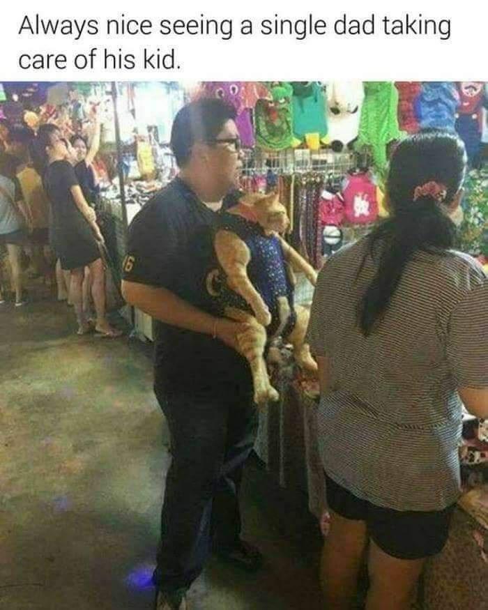 Always nice seeing a single dad taking care of his kid